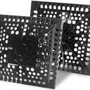 ABorCD Shower Hair Drain Catcher, 2 Pack 5.1in Square Silicone Hair Catcher Shower Drain, Shower Drain Cover Strainer for Shower Room Floor Drain Protector, Dark Grey