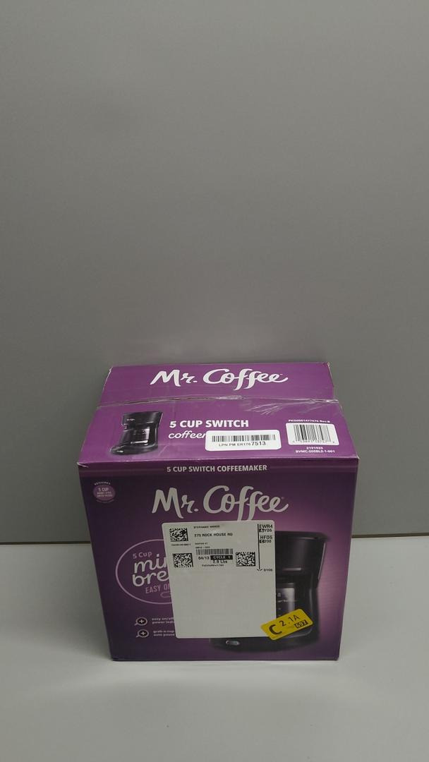 Mr. Coffee® 5Cup Mini Brew Switch Coffee Maker, Black