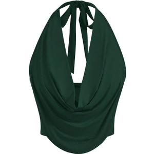 SOLY HUX Women's Halter Draped Front Tank Top Sexy Backless Going Out Crop Vest Tops (Large, Dark Green) SOLY HUX Women's Halter Draped Front Tank Top Sexy Backless Going Out Crop Vest Tops (Large, Dark Green)