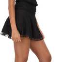 Forever 21 Women's Halter Neck Mini Lace Dress with Pleating at Waist, Black, L
