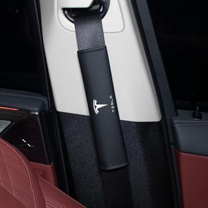 2 Pcs Car Seat Belt Pads Cover Black fits for Accessories (Seat Belt Pads Cover, for Tesla)