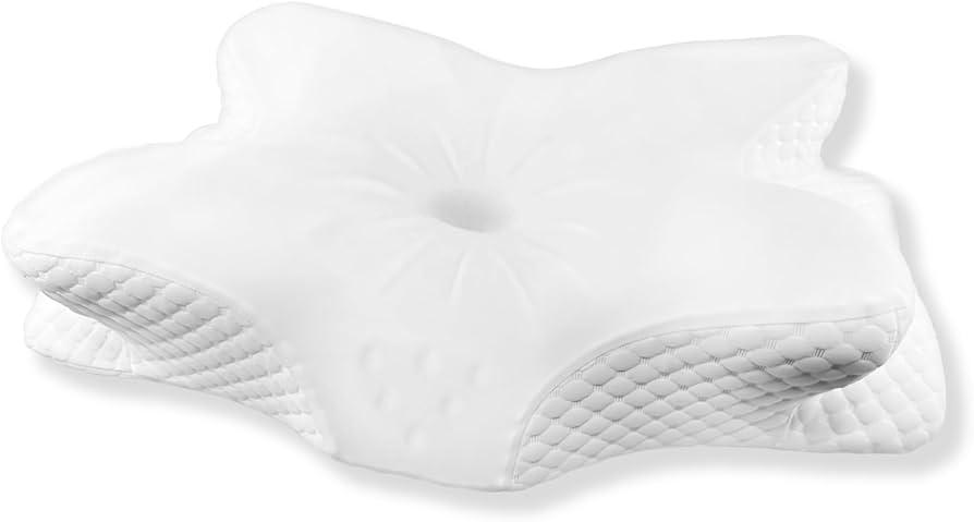 Neck Pillow for Neck Pain Relief, Memory Foam Support Pillow with Ergonomic Profile, Adjustable Pillow for Comfortable Sleep, Cooling Pillow with Breathable Cover, Laundered Pillowcase Pillow