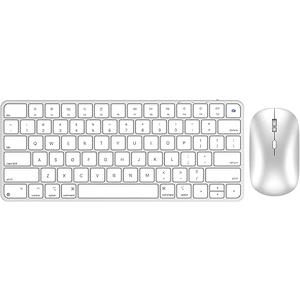 Bluetooth Keyboard and Mouse for Mac, Rechargeable, Mini Size, Ultra Slim, Quiet Typing, 4 Level DPI, Wireless Keyboard and Mouse Compatible with Mac, iPad, iPhone, MacBook Air/Pro