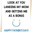 4 x Asmallgf Funny Father's Day Card for Dad Him, Humor Bonus Dad Card, Hilarious Fathers Day Gift from Kids Daughter Son