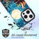 for iPhone 15 Pro Case, Starry Night Cats on Rooftop Pattern, Military-Grade Drop Protection, Cute Fantasy Soft Slim TPU Protective & Camera Protection for Women & Girls (CatGlass)