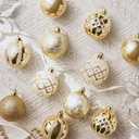 Valery Madelyn Christmas Ornaments Set, 30ct 2.36 Inches White and Gold Shatterproof Christmas Tree Decorations Ball Ornaments Bulk, Elegant Hanging Ornaments for Xmas Holiday Party Decor (Large)