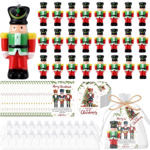 24 Sets Christmas Party Favors Nutcracker Soy Wax Candles with Organza Bag and Cards Bulk Portable Candle Party Favors Xmas Gifts for Guest Celebration Supplies Decor