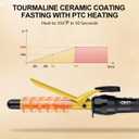 DAN Technology 3/4 Inch Curling Iron Wand, Tourmaline Ceramic Hair Curler with LCD Display (180F430F), Fast Heating, Dual Voltage, Auto Shut-Off, Black & Gold