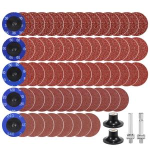 100Pcs 2 Inch die Grinder Sanding Disc, Roll Lock Quick Change Disc 36/60/80/120/240 Girt Die for Drill 1/4" Holder,Surface Prep Strip Grind Polish Finish Burr Rust Paint Removal
