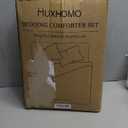 MUXHOMO 7 Pieces Queen Comforter Set, Soft Bed in a Bag Queen Size, All Season Bedding Set with Comforter, Flat Sheet, Fitted Sheet, Pillowcases & Shams, Beige