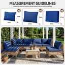 14pcs Outdoor Patio Cushion Covers Replacement, 25.6" Zippered Outdoor Cushion Covers Waterproof, UV Resistant & Washable Patio Furniture Cushion Covers Waterproof for Patio Sectional, Navy Blue