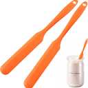 2Pcs Silicone Jar Spatula,9 Inch Jam Spreader for Peanut Butter,Heat-Resistant Food-Grade Jar Blender,Kitchen Spatula for Scraping Icing Bread Cream, Jam (orange)