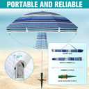 7ft Heavy Duty HIGH Wind Beach Umbrella with sand anchor & Tilt pole Sun Shelter, UV 50+ Protection Outdoor Sunshade Umbrella with Carry Bag for Patio Garden Beach Pool Backyard