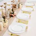 Goodluck 200PCS White Plastic Plates, Heavy Duty Disposable Plates with 100 10.25 inch Dinner Plates and 100 7.5 inch Dessert Plates for Party, Holiday, Wedding