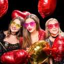 Sherr 48 Pairs Rimless Sunglasses Neon Party Supplies Colorful Glasses Plastic Sunglasses for Women Men Adults Party Favor
