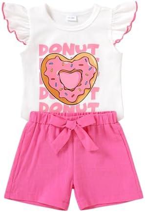 YOUNGER TREE Toddler Baby Girls Clothes Sunflower T-shirt + Bowknot Shorts with Cute Summer Girl Clothes Set Size 2-3Y