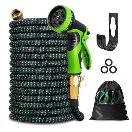 Kotto 150 ft Flexible Garden Hose, Water Hose for Outside with 10 Spray Nozzles, Brass Connector, Leak-Proof
