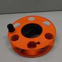 Woods Heavy Duty Cord Storage Wheel - Holds Up to 150 Feet of 16/3 or 125 Feet of 14/3 Gauge Cord - Tangle-Free Design for Extension Cords, Rope, or Hose - - Black