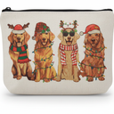 Funny Christmas Goose Makeup Bag, Goose Gifts Cosmetic Bags for Women, Trendy Striped Holiday Christmas Geese Makeup Zipper Pouch