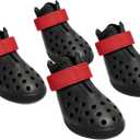 Dog Shoes for Hot Pavement - Comfortable Paw Protection for Medium & Large Dogs, Adjustable Strap & Non-Slip, Easy-Clean, Outdoor Sports Boots, Dog Booties for Summer Rain (Black, XL)