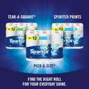 Sparkle Pick-A-Size Paper Towels, 6 Double Rolls (660 Sheets Total) - Strong 2-Ply Towels for Kitchen Cleanup and Everyday Messes