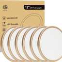 12 Inch Ceiling Light Fixture, Dimmable 0.67 Inch Super Slim, 24W 5CCT Round Ceiling Light for Laundry, Bedroom, 12 Inch 6Pack Gold