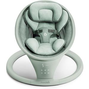Munchkin Electric Baby Swing with Vibration - Portable Swing for Newborn and Infant, Bluetooth-Enabled Smart Seat with Music, Motion, and Sounds, Sage