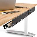 PAMO Cable Management Under Desk for Easy mounting Under-Table I Set of 3 - with 10X Cable Ties I Desk Organizer for Office/Home Office Table Thoughtful Cable Tray Holder (Black)