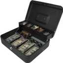 Royal Sovereign Money Handling Security Box Cash Box (RSCB-400), Tiered-tray