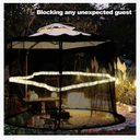 7.5-10FT Umbrella Netting for Outdoor Umbrellas, Patio Umbrella Mosquito Netting with Led Strip Lights, Adjustable Rope, Fits 9Ft Outdoor Table Umbrellas (Black)