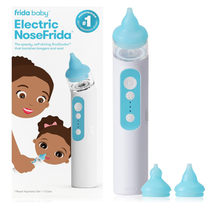 Frida Baby Electric NoseFrida Nasal Aspirator for Baby, Nose Sucker for Baby & Toddler, Upgraded Nasal Aspirator for Congestion + Allergy Relief with 3 Suction Levels, 2 Silicone Tips, USB