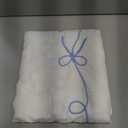 Seasonwood Blue Bow Shower Curtain with Cording Bow Embroidery 72x84 Inches
