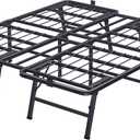 VIPSHOW 18 Inch Queen Metal Bed Frame Folding Bed Frame Tool-Free Assembly Mattress Foundation No Box Spring Needed Platform 2500lbs Heavy Duty Steel Slats, Noise-Free, Easy Assembly, Black