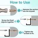 80 Pcs Self-Drilling Anchors with Screws Kit, Upgraded Drywall Anchors for Heavy Duty, Metal Screw Anchors Set, Easy to Install Without Drilling or Punching Holes in Wall (0.47"x1.76")