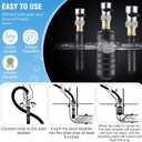Enhon 3Pcs Drain Cleaning Bladders with Shut Off Valve, Fit 1" to 6" Drain Pipes, Sewer Bladder Unclogger with 3/4'' Shut Off Valve, Unclogs Stubborn Blockages in Sewer/Line/Sinks/Shower