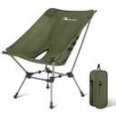 MOON LENCE Portable Camping Chair Plus, Larger & Roomier, Compact and Lightweight Still, Folding Chair for Backpacking & Hiking, 330Lbs Capacity (Moss Green)