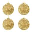 Spiked Glitter Christmas Ornaments, 4PCS 4.33" Handcrafted Cone Stud Ball Decorations in Punk Rock Gothic & Modern Glam Style, Shatterproof Christmas Tree and Holiday Decor for Home Party or Gift