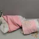 Amidoudou Luxury 3D Flower Embroidered Curtains with Valance, 1 Pair European Double Layer Drapes for Living Room & Bedroom, Pink, 51x90 Inch