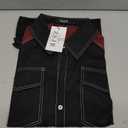 Men's Western Cowboy Shirt Long Sleeve Embroidered Casual Button Down Shirt L