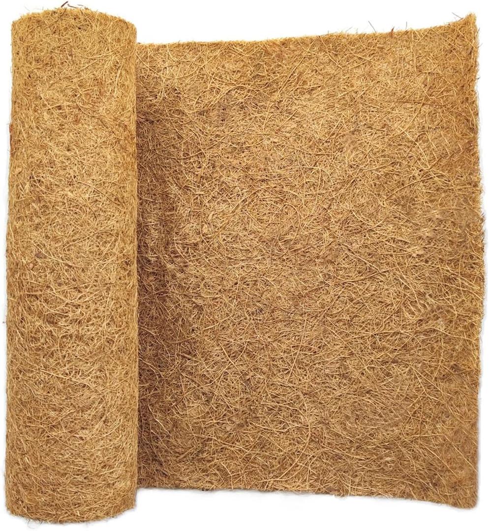 SUNYAY 16x80 inch Natural Coconut Coir Liner Sheets Coco Fiber Roll Coco Mat for Planter Flower Basket Liner Garden Decoration Animal Pet Pad