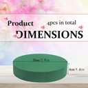 CCINEE Round Floral Foam Blocks,8" Large Wet Foam Bricks for Wedding Flower Arrangement Supply,Pack of 4