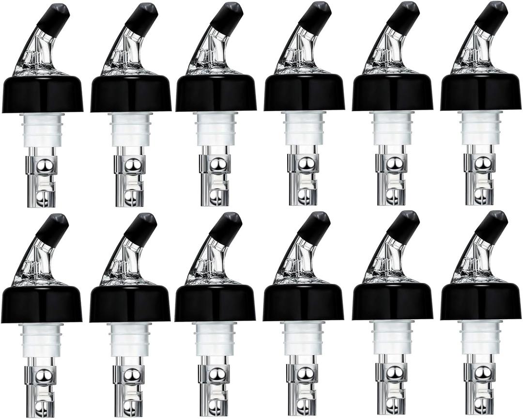 12 Pack Measured Liquor Pour Spout, Liquor Bottle Pourers, Measure Pour Spout for Liquor Bottles, Bottle Pourers for Alcohol, Shot Pourer Cocktail Liquor Dispenser Bar Bartending Tool -2oz/60ml