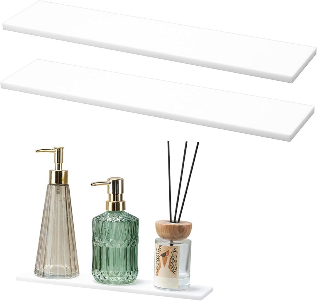 Leinuosen 2 Pcs Medicine Cabinet Shelves Replacement 13 Inch Bathroom Cabinet Shelf Medicine Shelves Suitable for Bathroom Living Room Kitchen Wall Mounted and Hanging (Plastic)