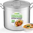 NutriChef 20 Quart Heavy-Duty Stockpot with Stainless Lid - Large Pot for Induction, Gas & Electric Cooktops, Perfect for Soups & Stews