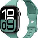 2 x STG Sport Slim Thin Narrow Silicone Bands Compatible with Apple Watch Band Ultra 3/2/1 49mm, Series 11/10 46/42mm, 9/8/7 45/41mm, SE 6/5/4 44/40mm, 3/2/1 42/38mm for Women Men (Cactus)