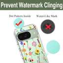 Unov Case Compatible with Pixel 9 Pixel 9 Pro Case Clear with Design Soft TPU Shock Absorption Slim Embossed Pattern Protective Back Cover (Aesthetic Flower)