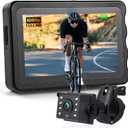 Fitense Bike Camera with 5000mAh Rechargeable Battery 360 Rotation 4.3'' HD 1080P Display - Color & B&W Night Vision 130 Precise Wide-Angle View Handlebar Bike Mirror for Mountain, Road Bike