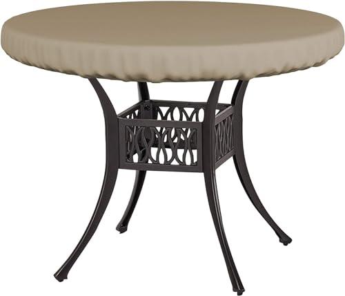 Covers & All Round Table Top Cover, 12 Oz Waterproof UV & Weather Resistant Patio Table Cover, Outdoor Table Cover for Patio Outdoor Furniture & Coffee Table (36" Dia x 4" H Inches, Beige)