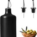 HOMCDALY Ceramic Olive Oil Dispenser Bottle, 16oz Oil Dispenser Bottle for Kitchen, Oil Container, Kitchen Oil DispenserBlack
