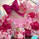 Soonlyn Bow Balloon Arch kit 13ft 12In Hot Pink Balloons with Bow Foil Balloon, Bow Ribbon 28pcs for Coquette Birthday Decorations Bow Party Decorations Baby Shower Bachelorette
